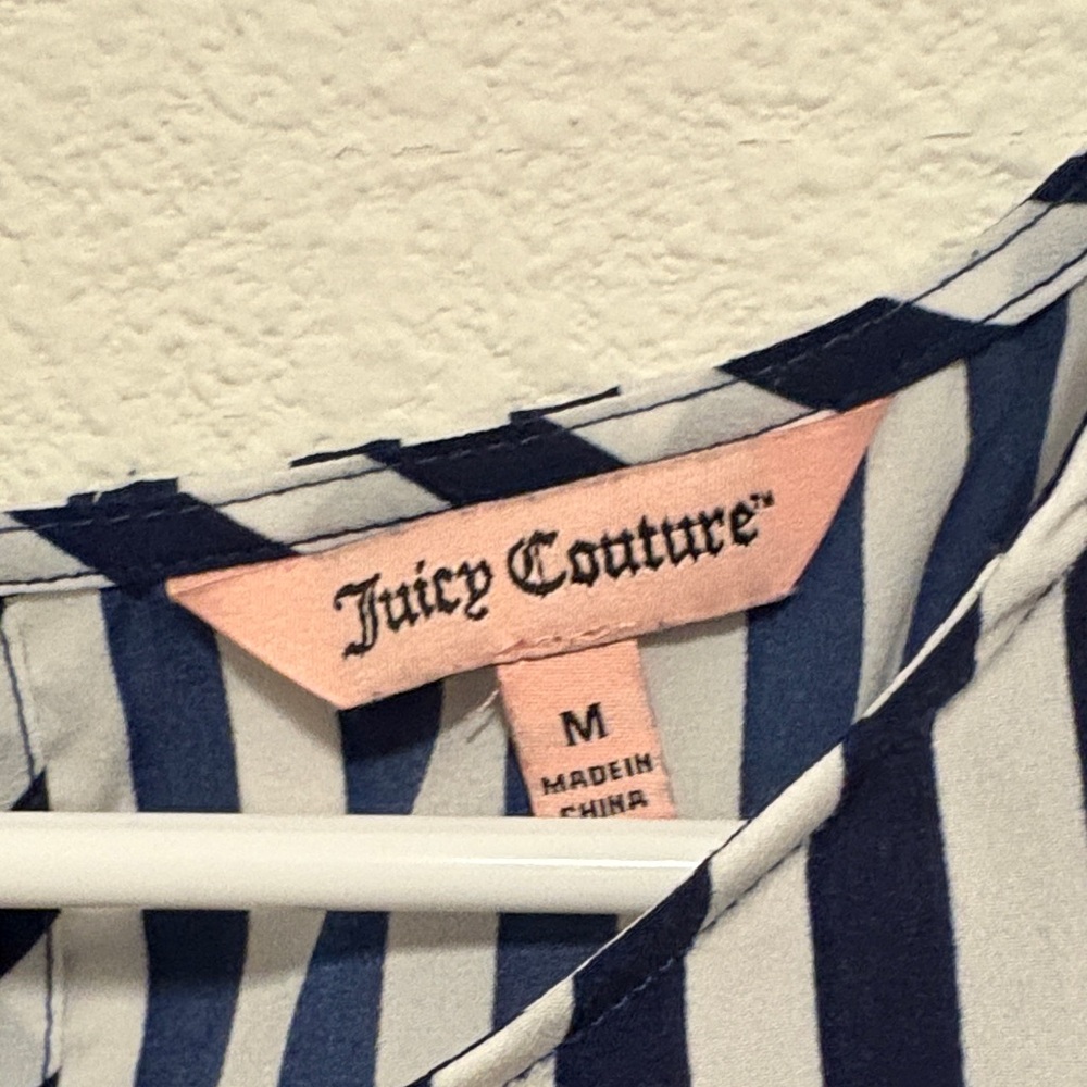 Juicy Couture Navy and White Striped Blouse - Picture 2 of 5